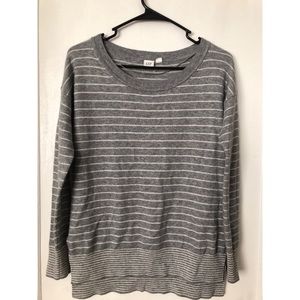 Gap gray and white striped sweater